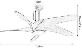 ZEVENTI - LED mennyezeti ventilátor LUCCA LED/18W/230V Tuya Wi-Fi barna + távirányító