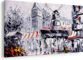Kép - utca Párizsban, olajfestmény (90x60 cm)