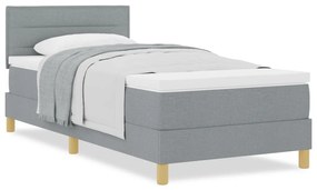 Box Spring ágy matraccal Világosszürke 90x200 cm Szövet