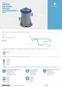 Bestway Papírszűrős vízforgató 1,5 m³/h