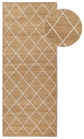 Natúr színű kézi szövésű juta futószőnyeg 80x200 cm Kunu – Hanse Home