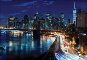 Fotótapéta Város Éjszaka Panoráma Hálószoba Nappali Tapéta Flizelina 350x250