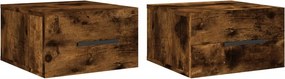 vidaXL 2 db füstös tölgy színű fali éjjeliszekrény 35 x 35 x 20 cm