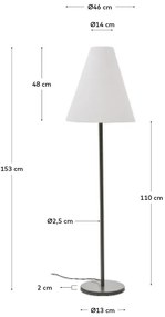 Sötétzöld állólámpa textil búrával (magasság 153 cm) Navat – Kave Home