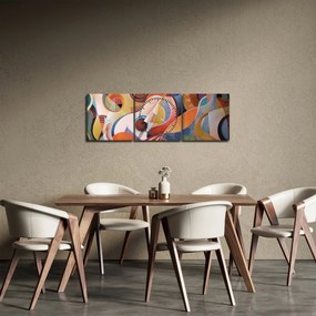 Kép - Zenei absztrakt (órával) (90x30 cm)