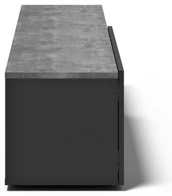 Fekete TV-állvány beton dekorral 180x38 cm Verone – TemaHome