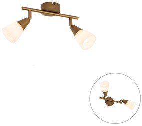 Klasszikus mennyezeti spotlámpa arany, matt üveggel, 2-lámpás - Madi
