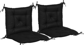 Outsunny 2 darabos székpárna szett kerti padra háttámlával, 6 rögzítő zsinórral, 50x98x8 cm, fekete | Aosom