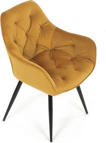 Jídelní židle, žlutá, sametová látka, DCH-421 YEL4