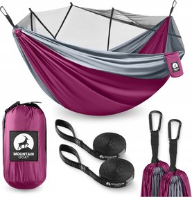 Függőágy Turista Kétszemélyes Nagy Kerti Utazó Kemping Szúnyoghálóval