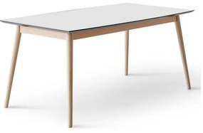 Fehér-natúr színű bővíthető étkezőasztal fehér asztallappal 90x165 cm Meza – Hammel Furniture