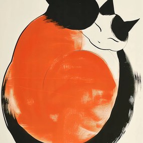 Poszter 100x100cm Yin és Yang macskák