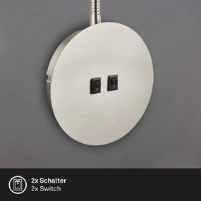 Briloner 2178012 - LED Rugalmas fali lámpa 1xE14/10W/230V + LED/3W króm