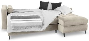 Santo bézs kinyitható bársony sarokkanapé, jobb oldali - Milo Casa