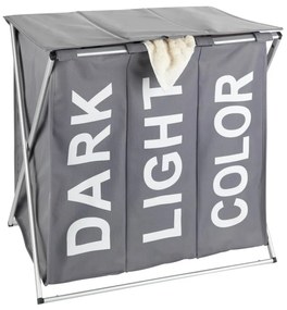 Trio 3 rekeszes szürke szennyestartó, 118 l - Wenko