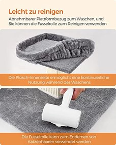 Macskakaparó oszlop, macskakaparó 40 x 30 cm-es platformmal, világosszürke