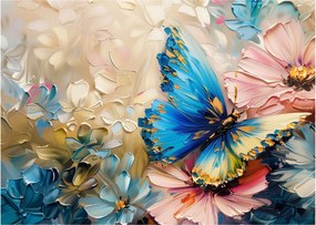 Kép - Virágok és pillangók festése (70x50 cm)