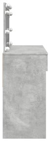 betonszürke fésülködőasztal LED-del 100 x 40 x 120 cm