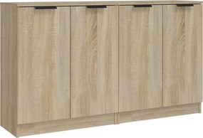 vidaXL 2 db sonoma-tölgyszínű szerelt fa tálalóasztal 60 x 30 x 70 cm
