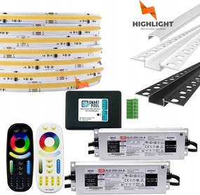 30m Homlokzati szett Led szalag digitális Cob Cct 11W 24V IP65+Profil W/b