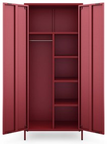 Gardróbszekrény FLAVIO, 800 x 1850 x 450 mm, Modern: piros