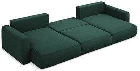 Zöld kinyitható-tárolóhelyes (U alakú) sarokkanapé Kapua – Makamii