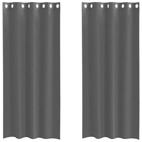 2 db sötétszürke fátyolfüggönyök rojtokkal 140x225 cm