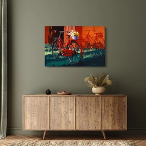 Piros kerék képe, akril festés (90x60 cm)