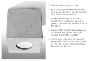 Szürke spotlámpa 10x10 cm Geo – Sollux