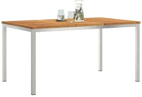 kültéri étkezőasztal 150x90x75 cm Tömör akácfa
