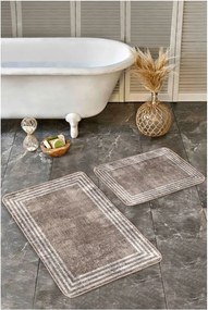 Barna bársony fürdőszobai kilépő szett 2 db-os 60x100 cm – Mila Home