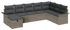 Kerti Kanapé Szett párnával 8 pcs Szürke 297.5 x 187.5 x 85 cm