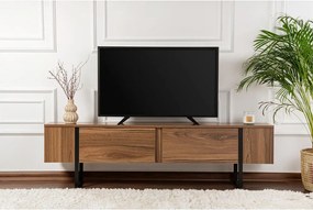 Sötét natúr színű TV-állvány diófa dekorral 180x50x29,5 cm Serenity – Kalune Design