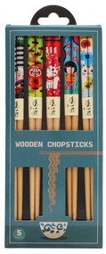 Natúr színű fa evőpálcika szett 5 db-os Japanese Heritage – Rex London