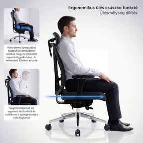 Ergonomikus irodai szék sötétszürke VECTOR