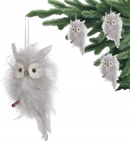 Szürke Bagoly Madár Madarak Karácsonyfára Díszek Karácsonyfa Díszek 14cm