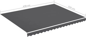 Antracitszürke csere napellenző ponyva 4,5 x 3,5 m
