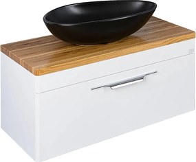 CeraStyle OLIVE - PULTRA ültethető - Top Counter - porcelán mosdó - MATT FEKETE -75 x 38 cm