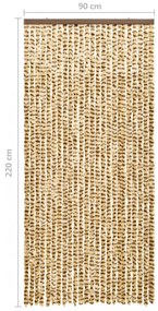 bézs és barna zsenília rovarfüggöny 90 x 220 cm