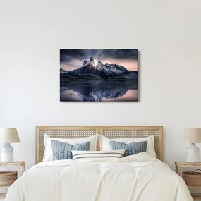 Tó és hegy képe (90x60 cm)