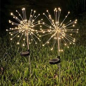 2x Napelemes LED-es pitypang lĂĄmpa tƱzijĂĄtĂ©k fa beszĂșrhatĂł kerti meleg