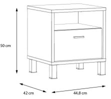 Éjjeliszekrény OREN barna/fekete
