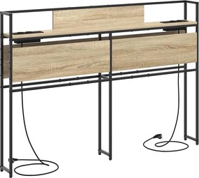 vidaXL Tároló fejtámla polcokkal tárolóval sonoma tölgy 150 cm Faanyag