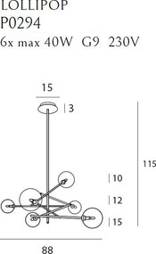 Függeszték Bronz MAXLIGHT P0294
