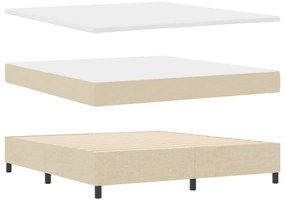Box Spring Ágy Matraccal és Padlással Krém 180x200 cm Szövet
