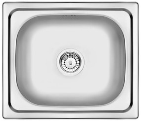 Deante Doppio, rozsdamentes acél munkalap mosogató 1 kamrás B/O 480x430x180 3,5" + szifon, szatén mintás, ZEN_0103