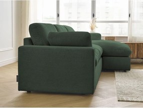 Zöld kordbársony sarokkanapé Belair – Bobochic Paris