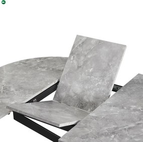 Kihúzható étkezőasztal, beton/fekete, 120x120-160x75 cm, ABERO TYP 2