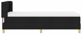 Boxrugós ágy Fekete és fehér és fekete 80 x 200 cm szövet