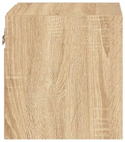 2 db sonoma tölgy fali TV-szekrény LED-ekkel 30x28,5x30 cm